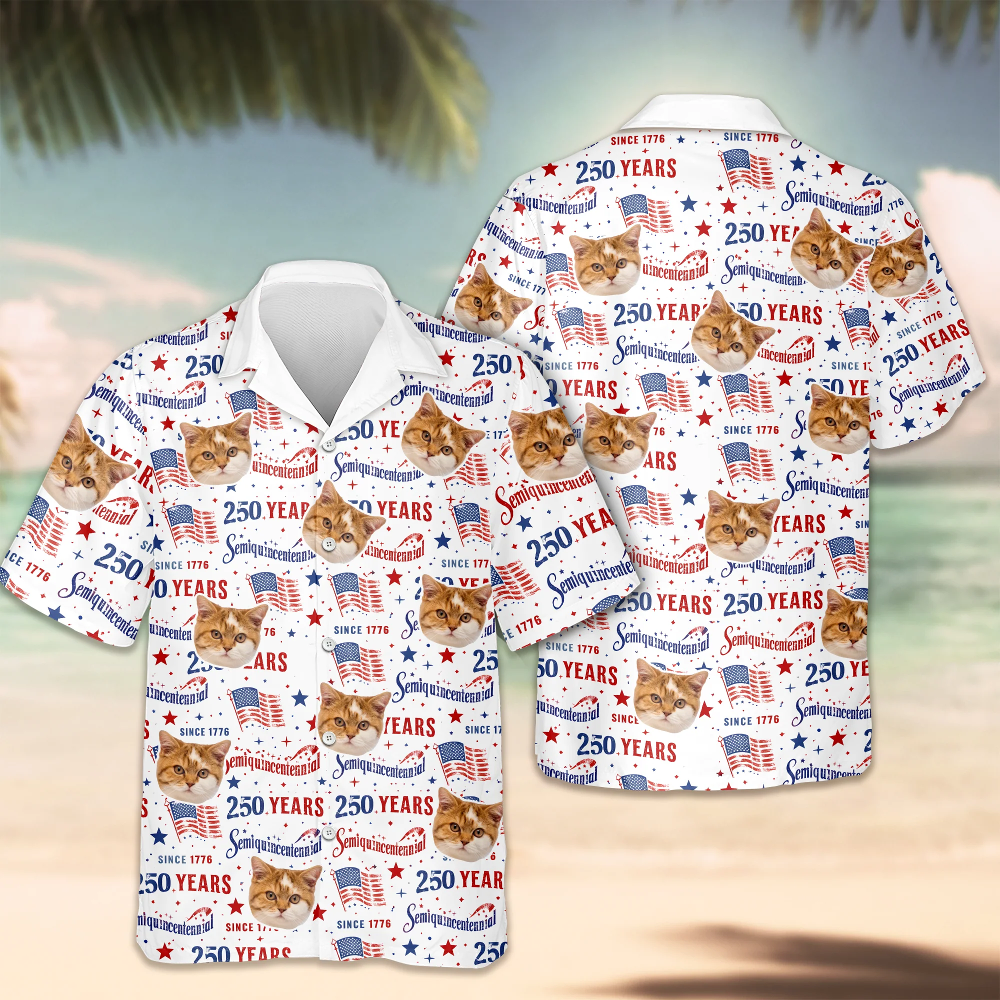Custom Dog Cat Photo 250 Years of America Semiquincentennial Hawaii Shirt LM32 899507 - Image 2