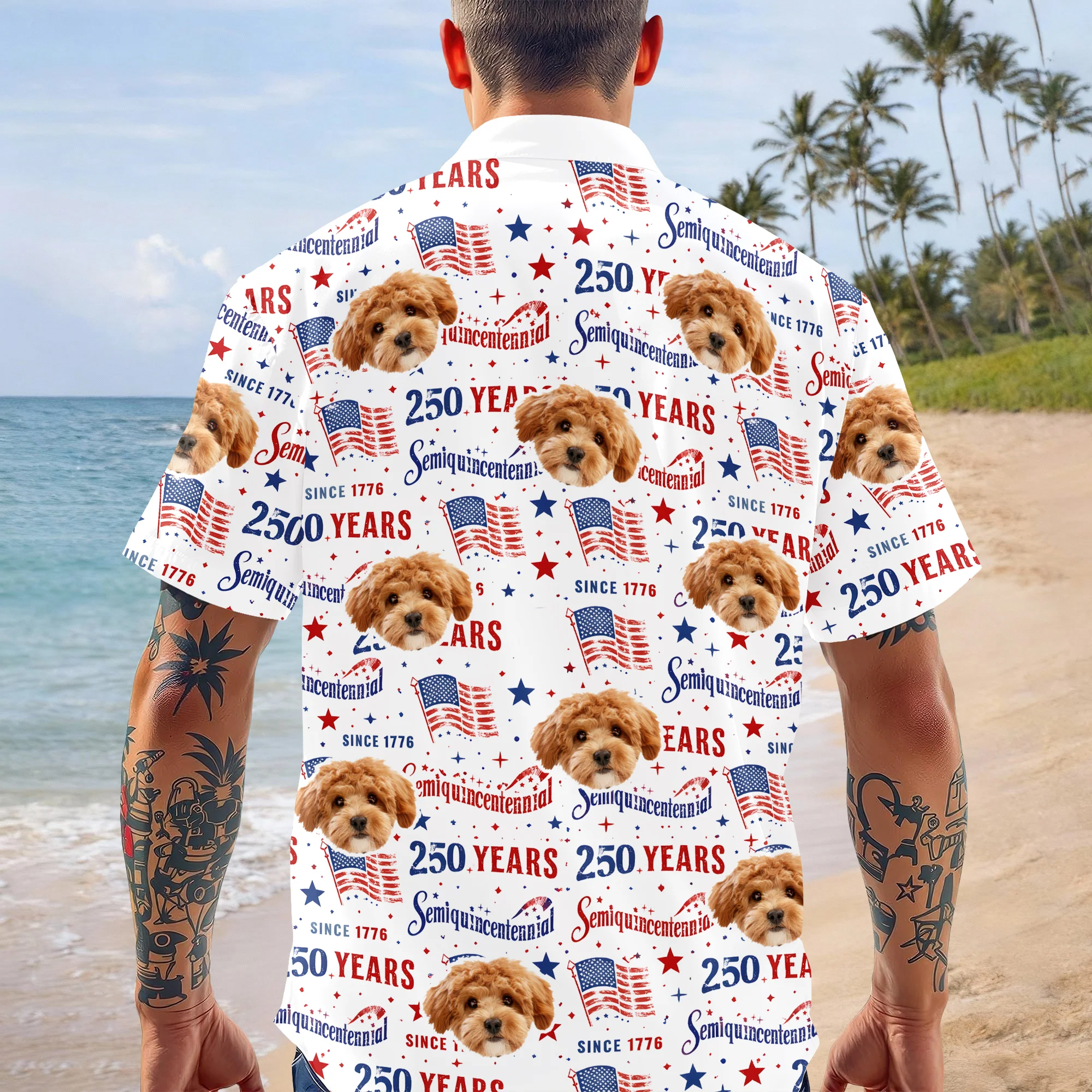 Custom Dog Cat Photo 250 Years of America Semiquincentennial Hawaii Shirt LM32 899507 - Image 4