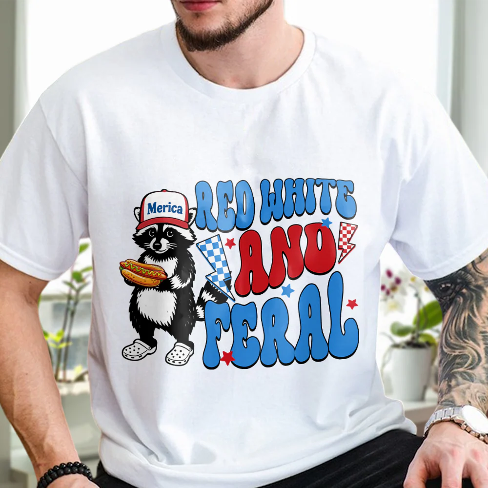 Custom Dog Cat Photo Red White And Feral Independence Day Bright Shirt LM32 893655 - Image 2