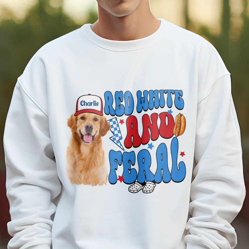 Custom Dog Cat Photo Red White And Feral Independence Day Bright Shirt LM32 893655 - Image 4