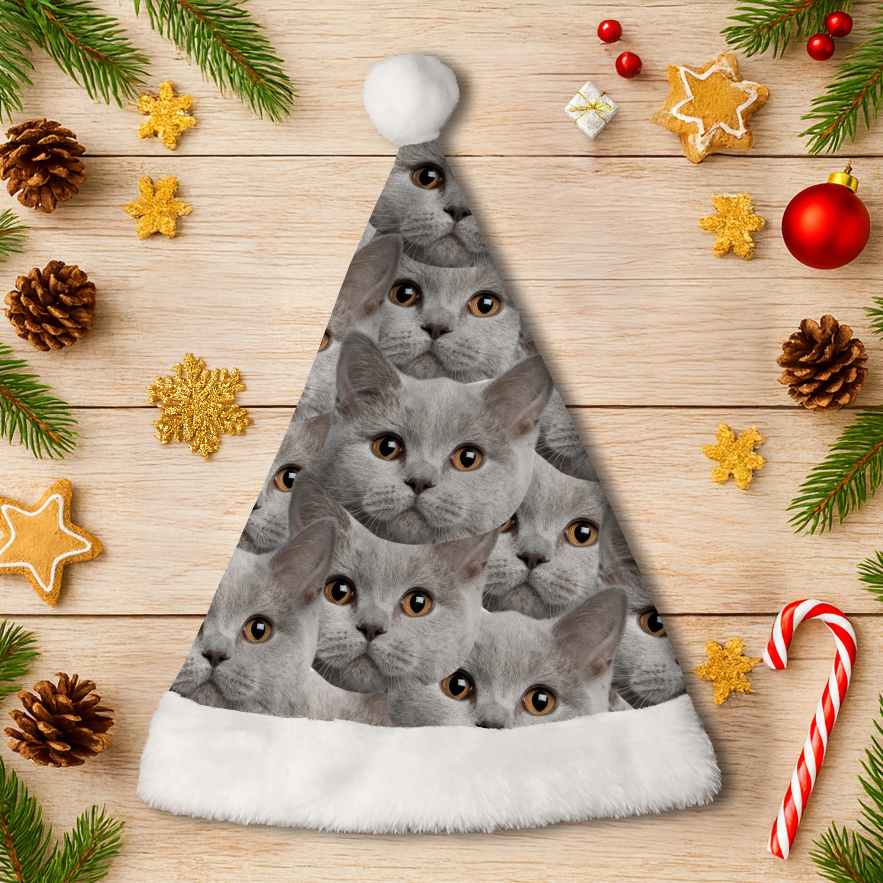 Custom Dog Cat Portrait Photo Unique Santa Hat For Pet Lovers LM32 895351 - Image 4