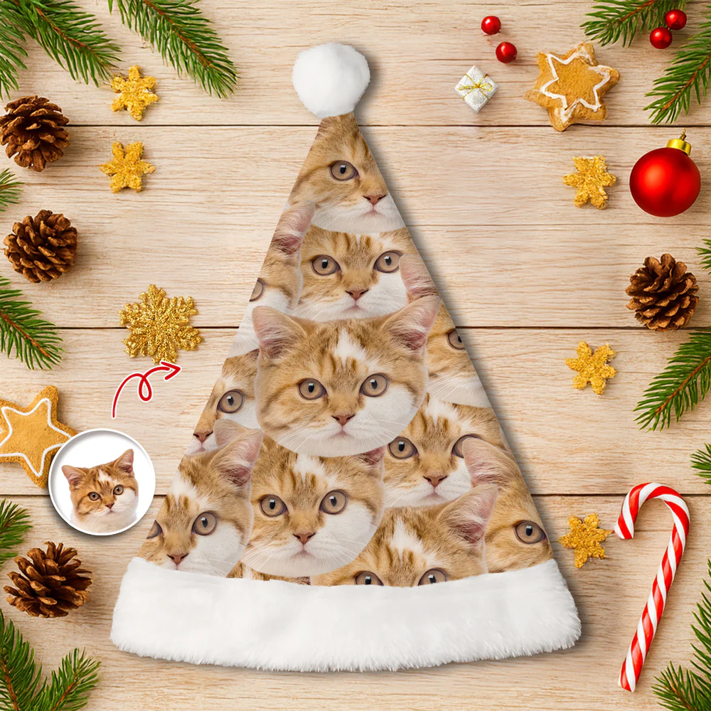 Custom Dog Cat Portrait Photo Unique Santa Hat For Pet Lovers LM32 895351 - Image 6