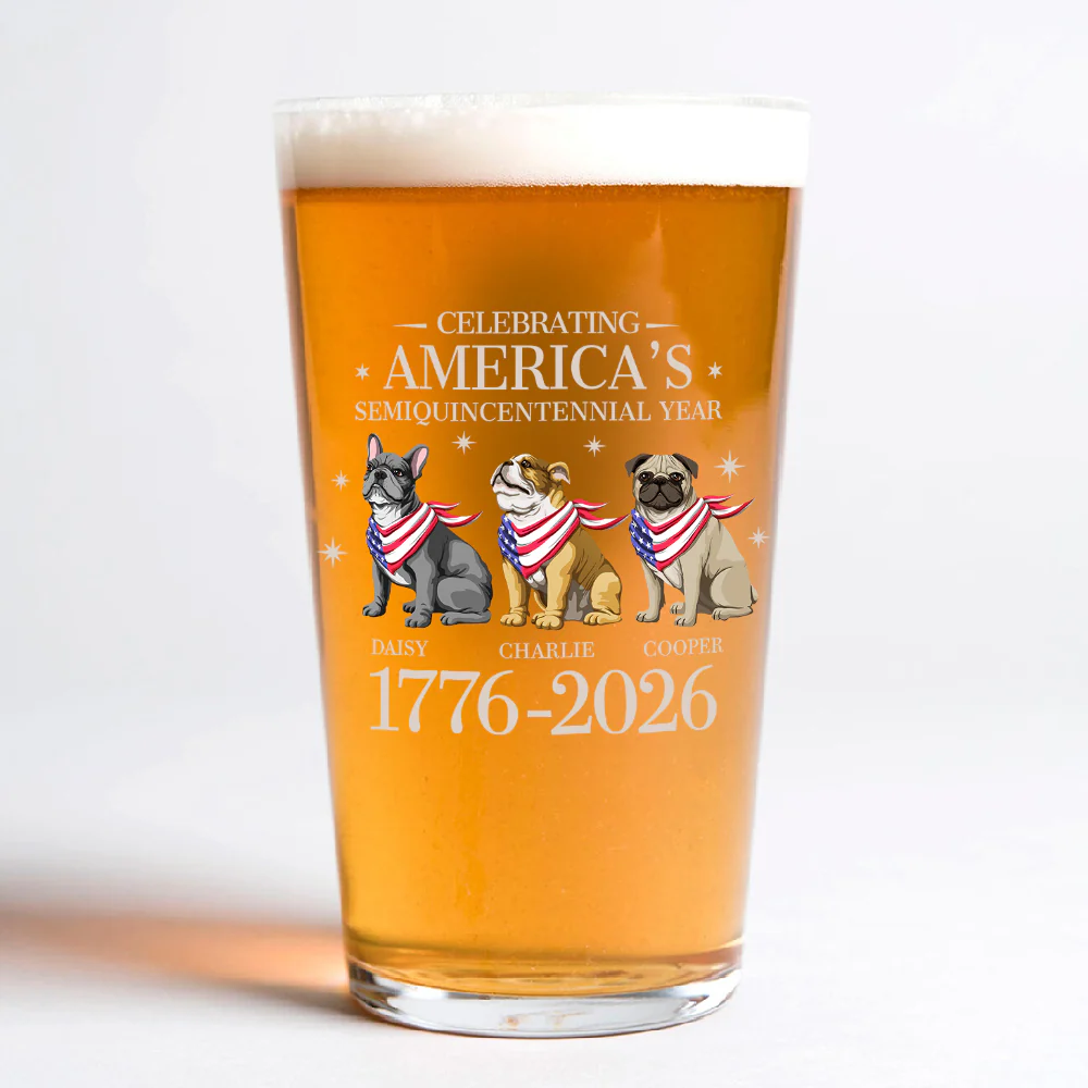 Custom Dog Celebrating America's Semiquincentennial Year Beer Glass LM32 895167 - Image 8