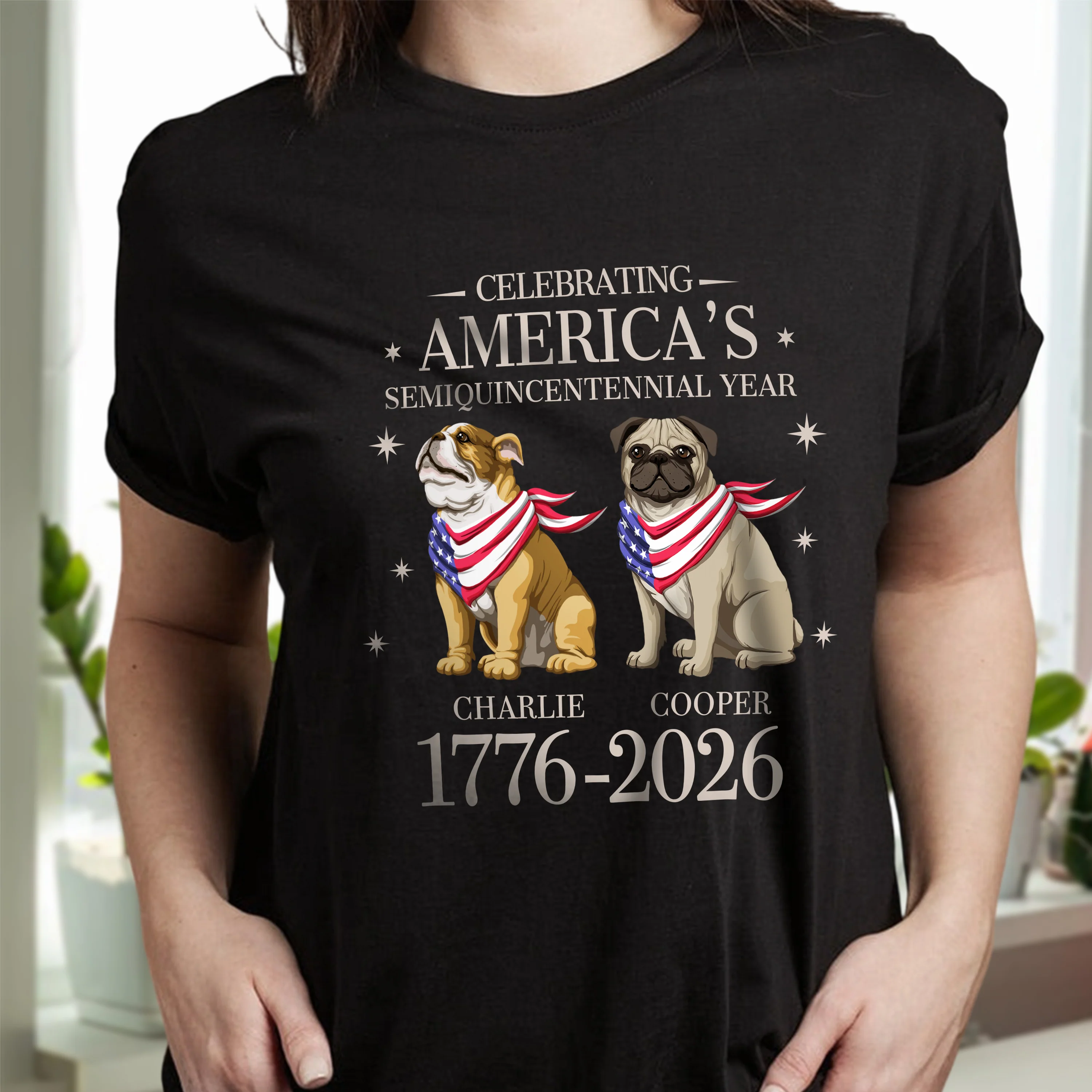 Custom Dog Celebrating America's Semiquincentennial Year Dark Shirt LM32 895165 - Image 4