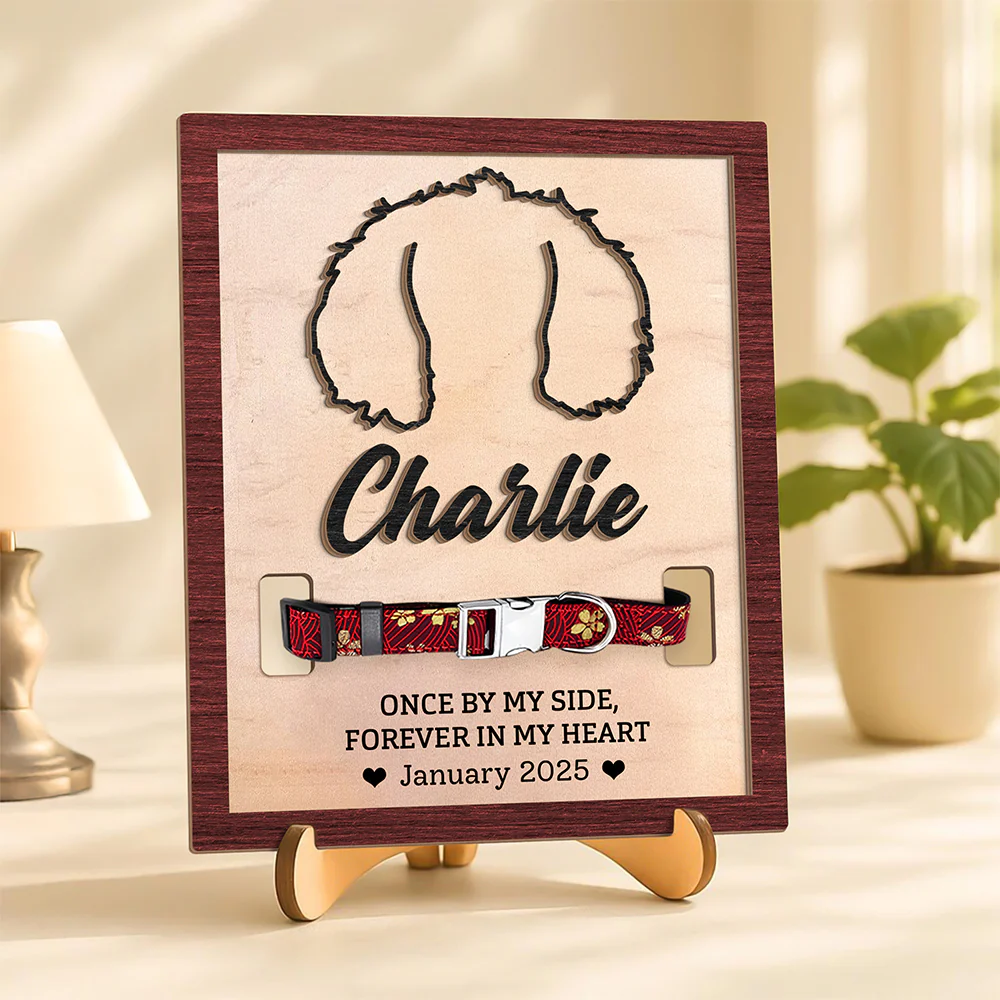 Custom Dog Ear Memorial 2-Layers Wooden Collar Frame LM32 893781 - Image 4