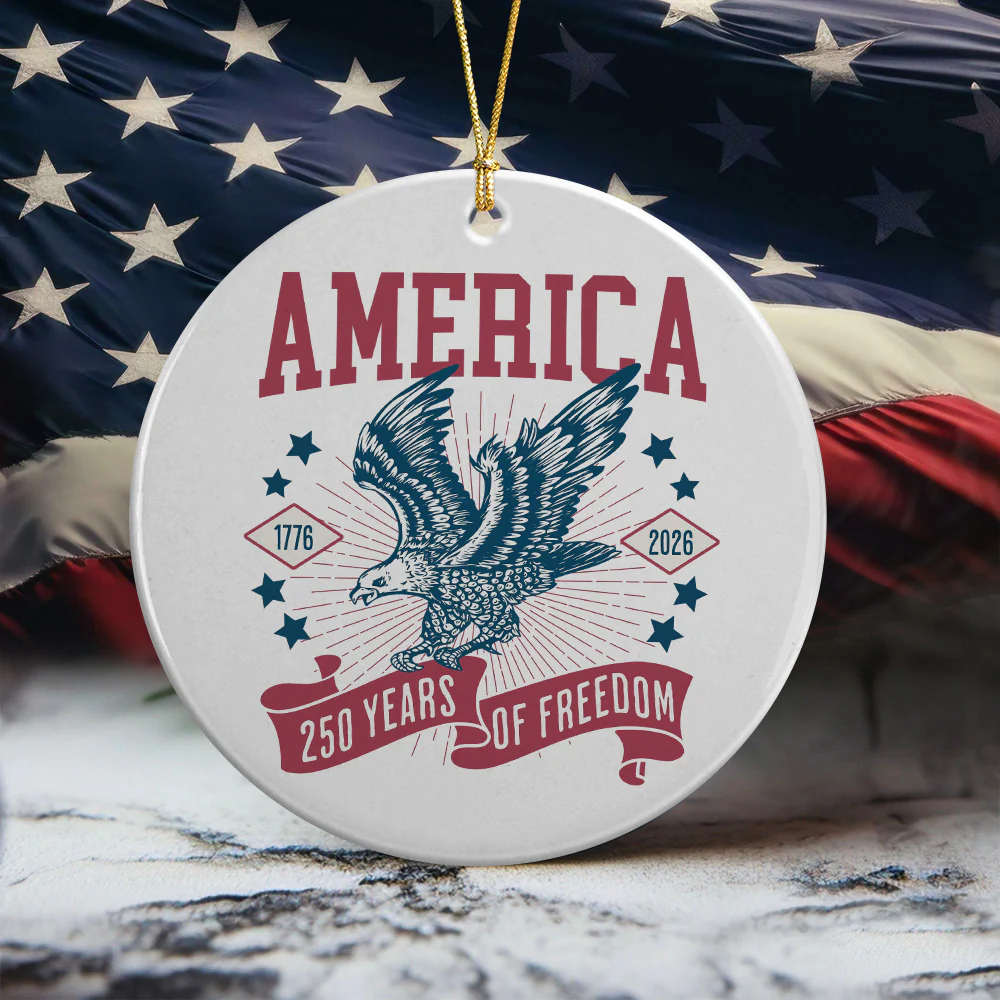 Custom Dog Photo America 250th Anniversary Eagle Ceramic Ornament LM32 895241 - Image 3