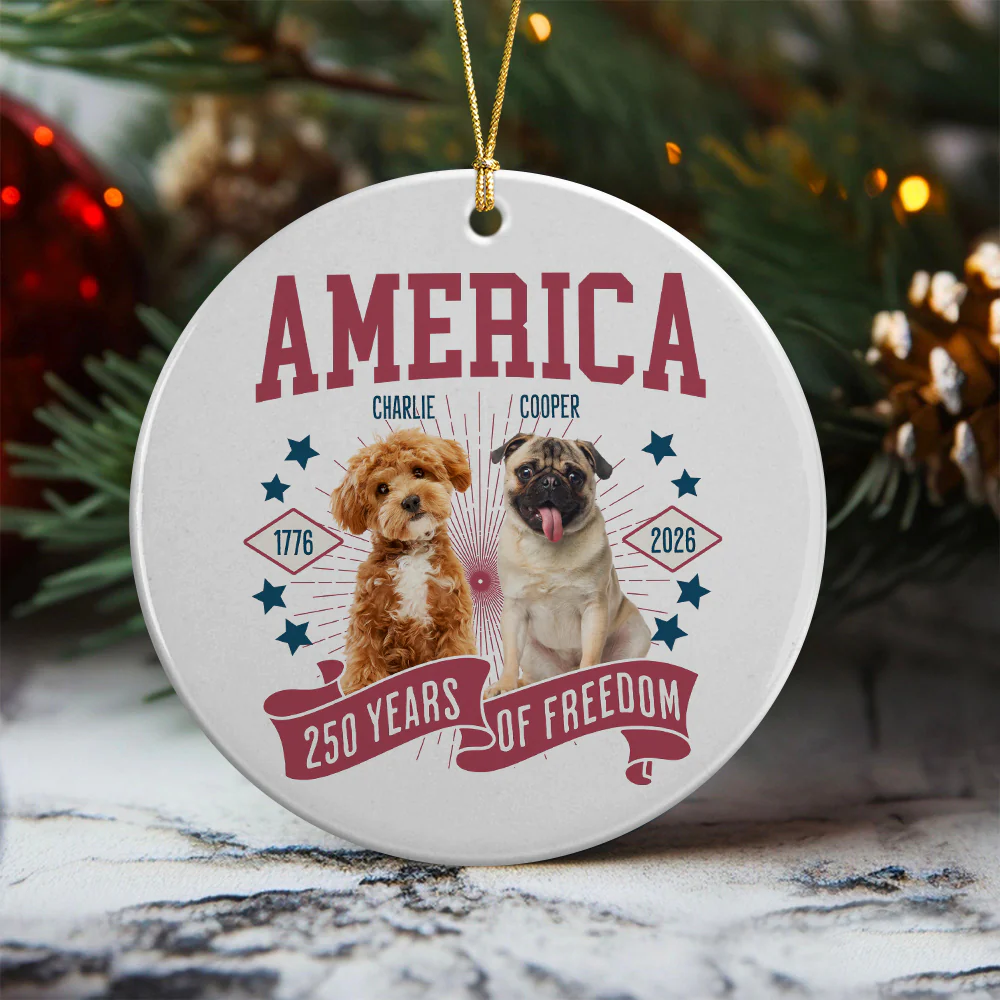 Custom Dog Photo America 250th Anniversary Eagle Ceramic Ornament LM32 895241 - Image 5