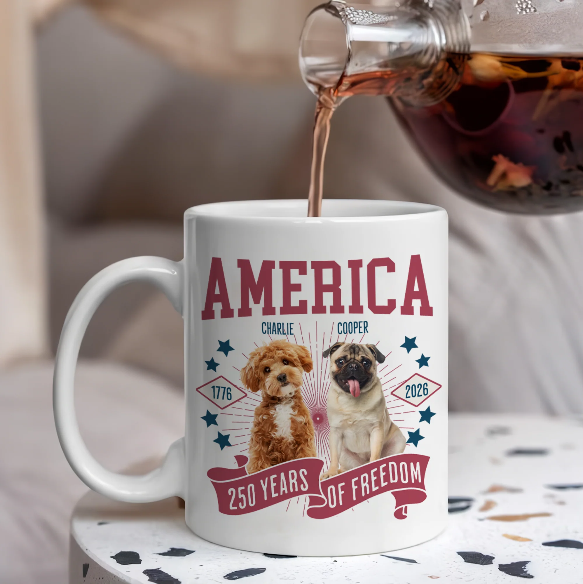 Custom Dog Photo America 250th Anniversary Eagle White Mug LM32 895369 - Image 8