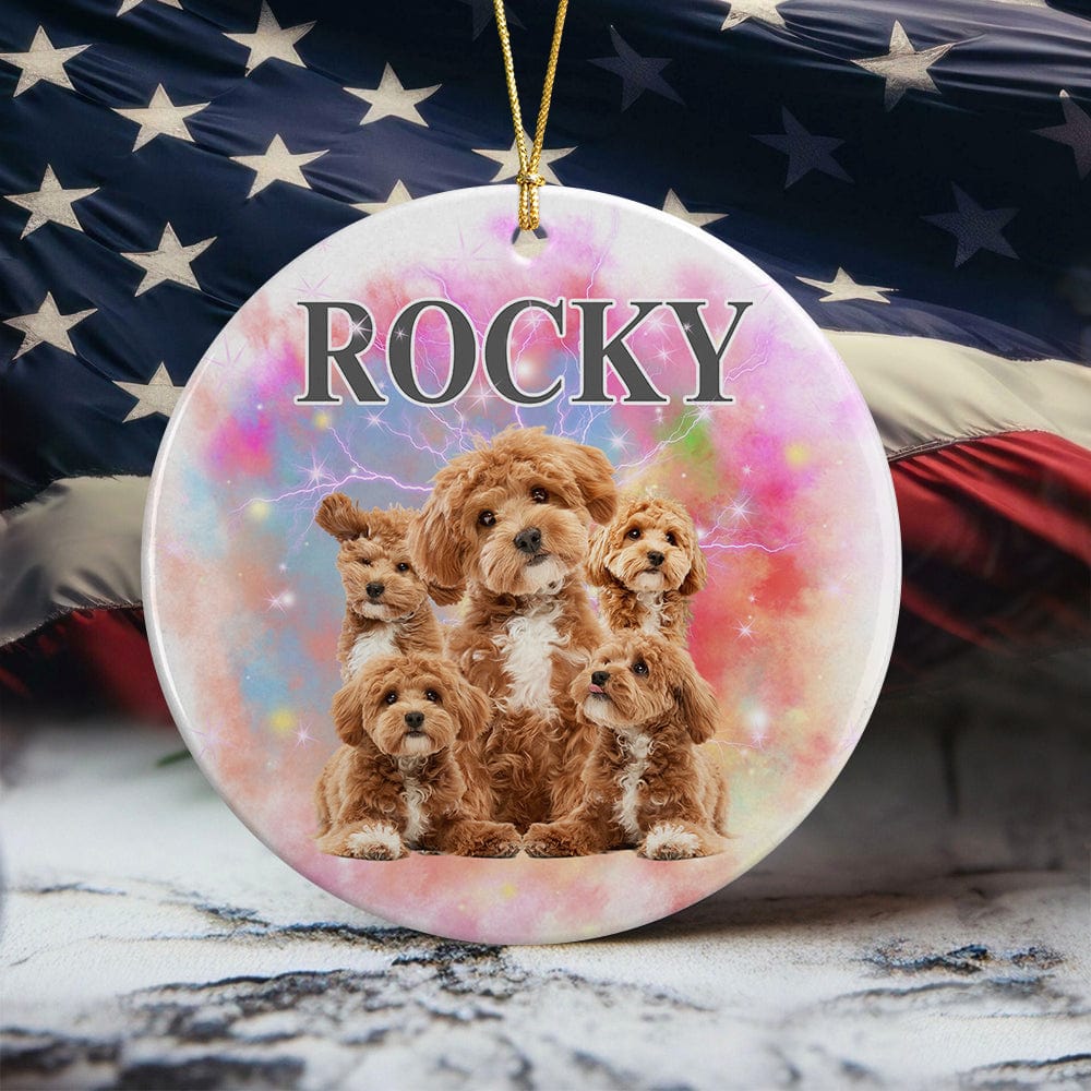Custom Dog Photo and Name Retro Ceramic Ornament For Dog Lovers LM32 891967 - Image 3