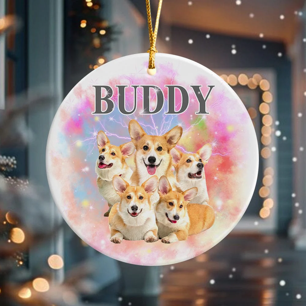 Custom Dog Photo and Name Retro Ceramic Ornament For Dog Lovers LM32 891967 - Image 4