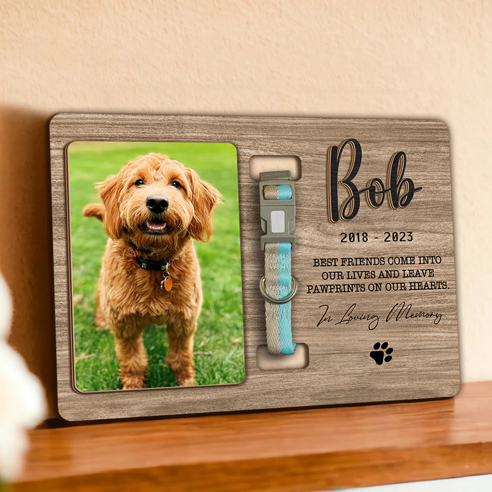 Custom Dog Photo Forever In My Heart Memorial 2-Layers Wooden Collar Sign LM32 893791 - Image 2