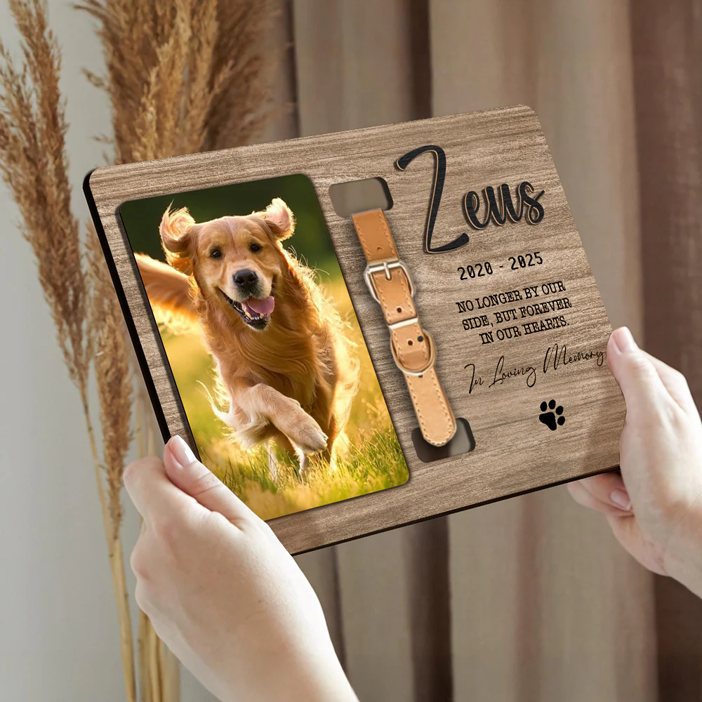 Custom Dog Photo Forever In My Heart Memorial 2-Layers Wooden Collar Sign LM32 893791 - Image 3