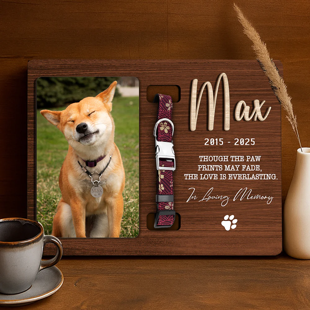 Custom Dog Photo Forever In My Heart Memorial 2-Layers Wooden Collar Sign LM32 893791 - Image 4