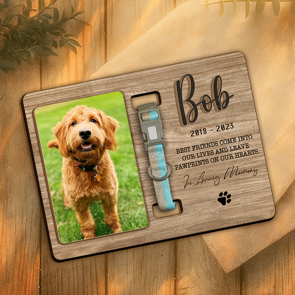 Custom Dog Photo Forever In My Heart Memorial 2-Layers Wooden Collar Sign LM32 893791 - Image 5