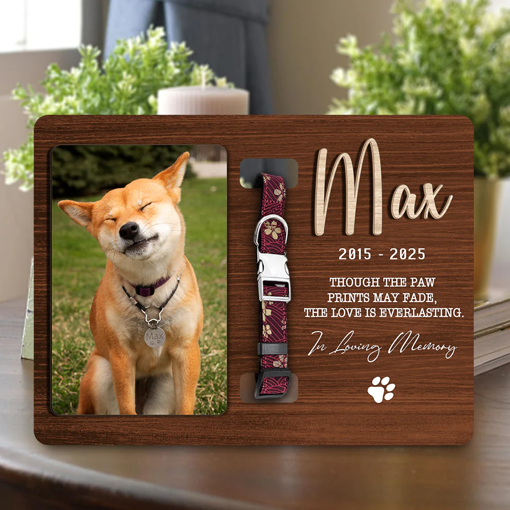 Custom Dog Photo Forever In My Heart Memorial 2-Layers Wooden Collar Sign LM32 893791 - Image 6