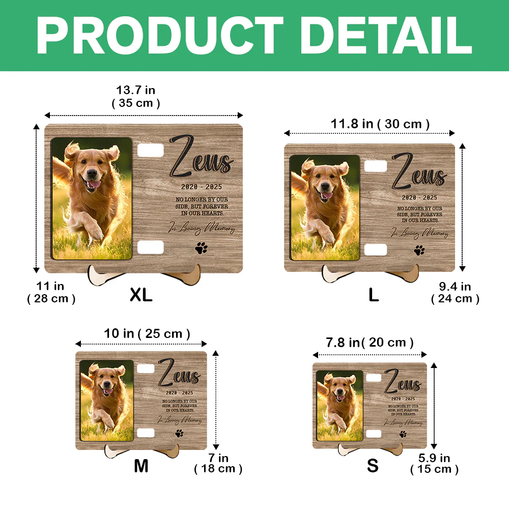 Custom Dog Photo Forever In My Heart Memorial 2-Layers Wooden Collar Sign LM32 893791 - Image 7