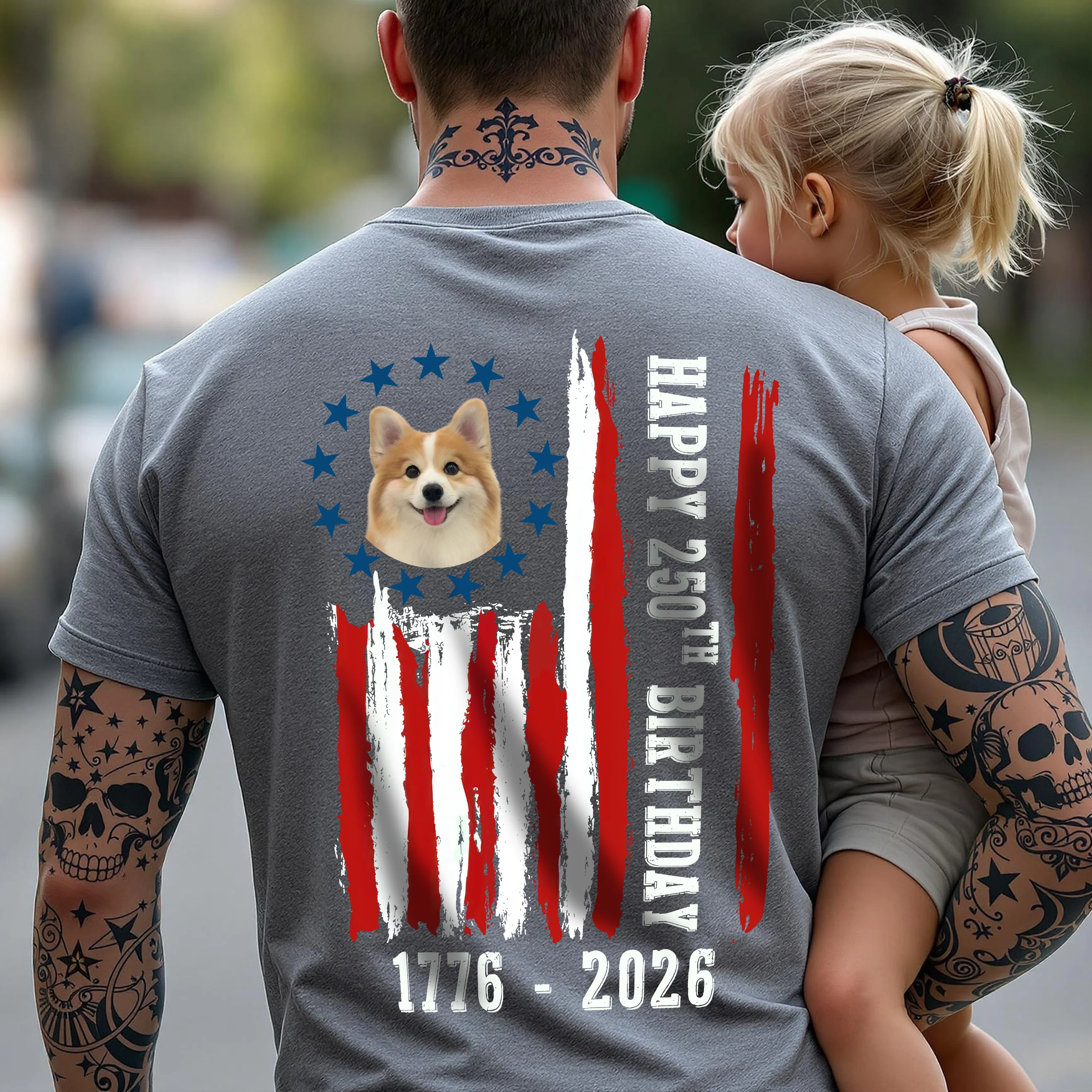 Custom Dog Photo Happy 250 Years Of Freedom Patriot Backside Shirt LM32 895217 - Image 4