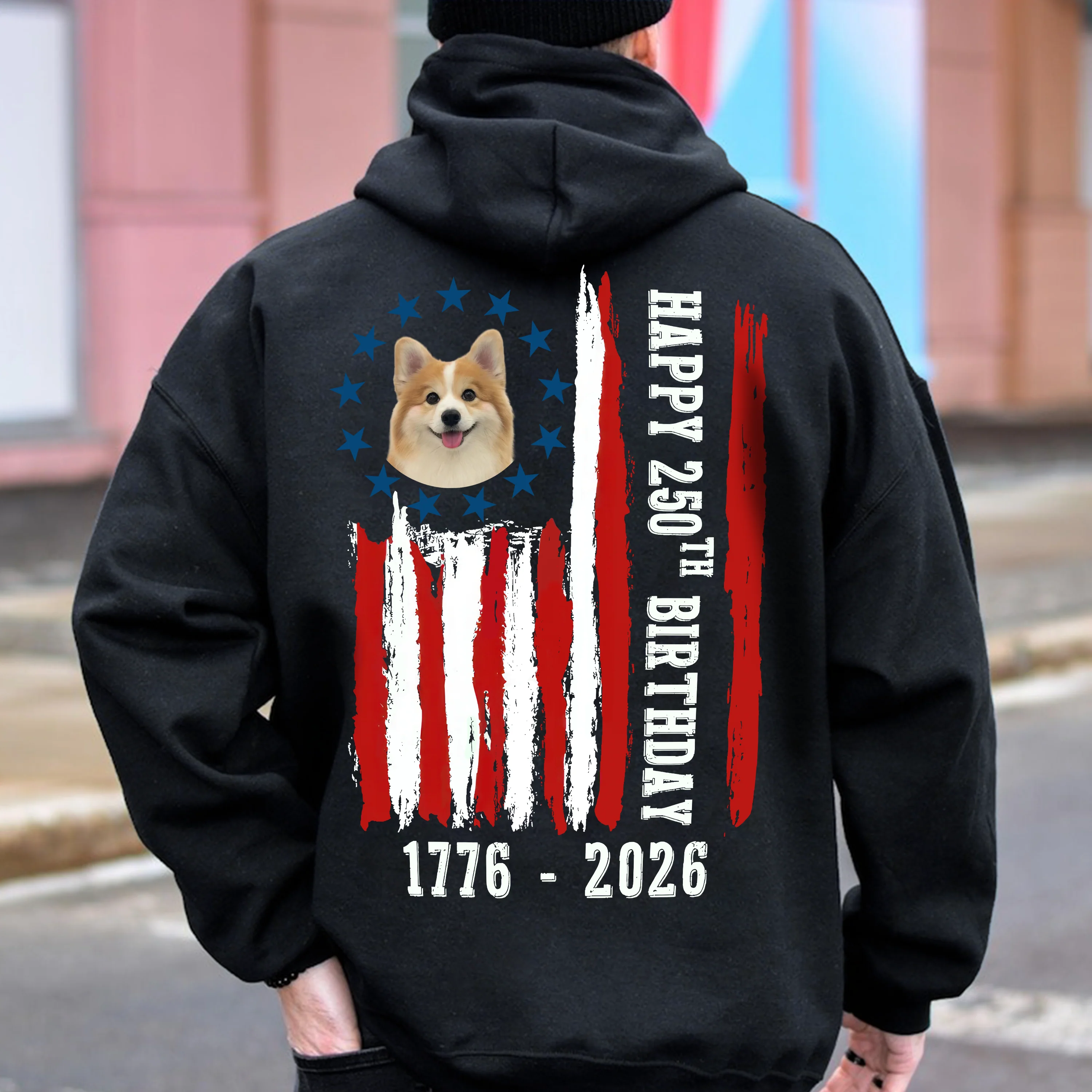 Custom Dog Photo Happy 250 Years Of Freedom Patriot Backside Shirt LM32 895217 - Image 7