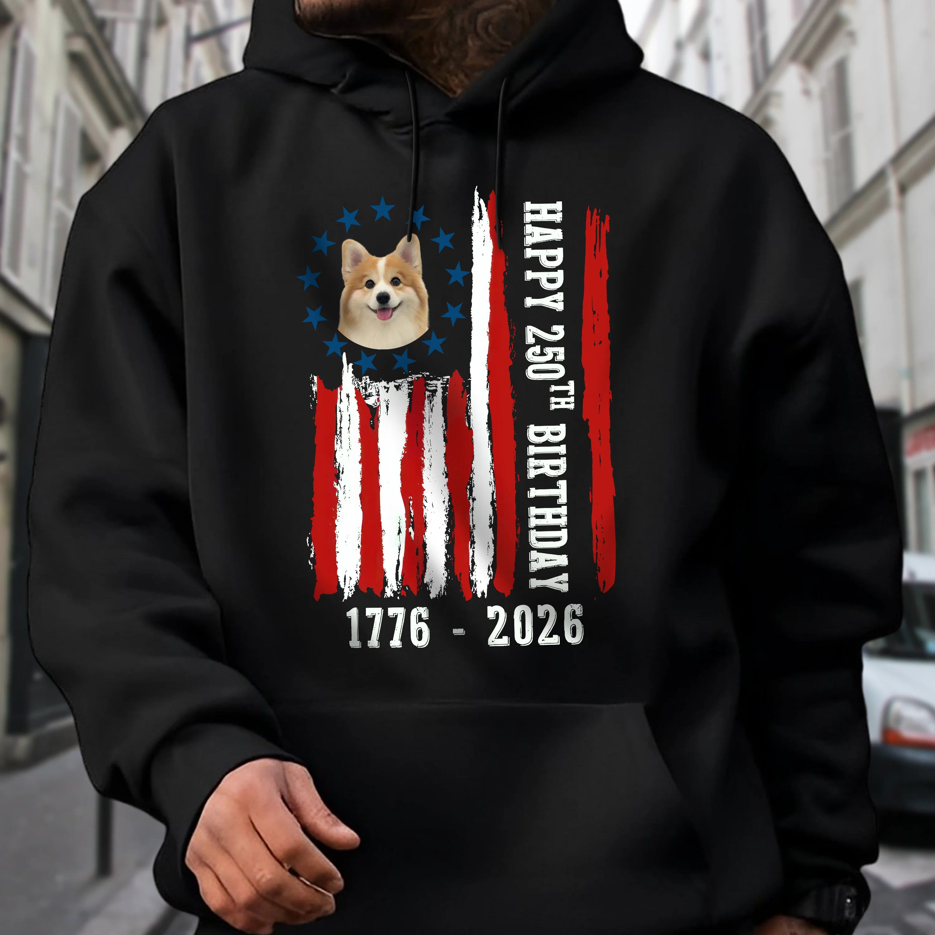 Custom Dog Photo Happy 250 Years Of Freedom Patriot Dark Shirt LM32 895215 - Image 3