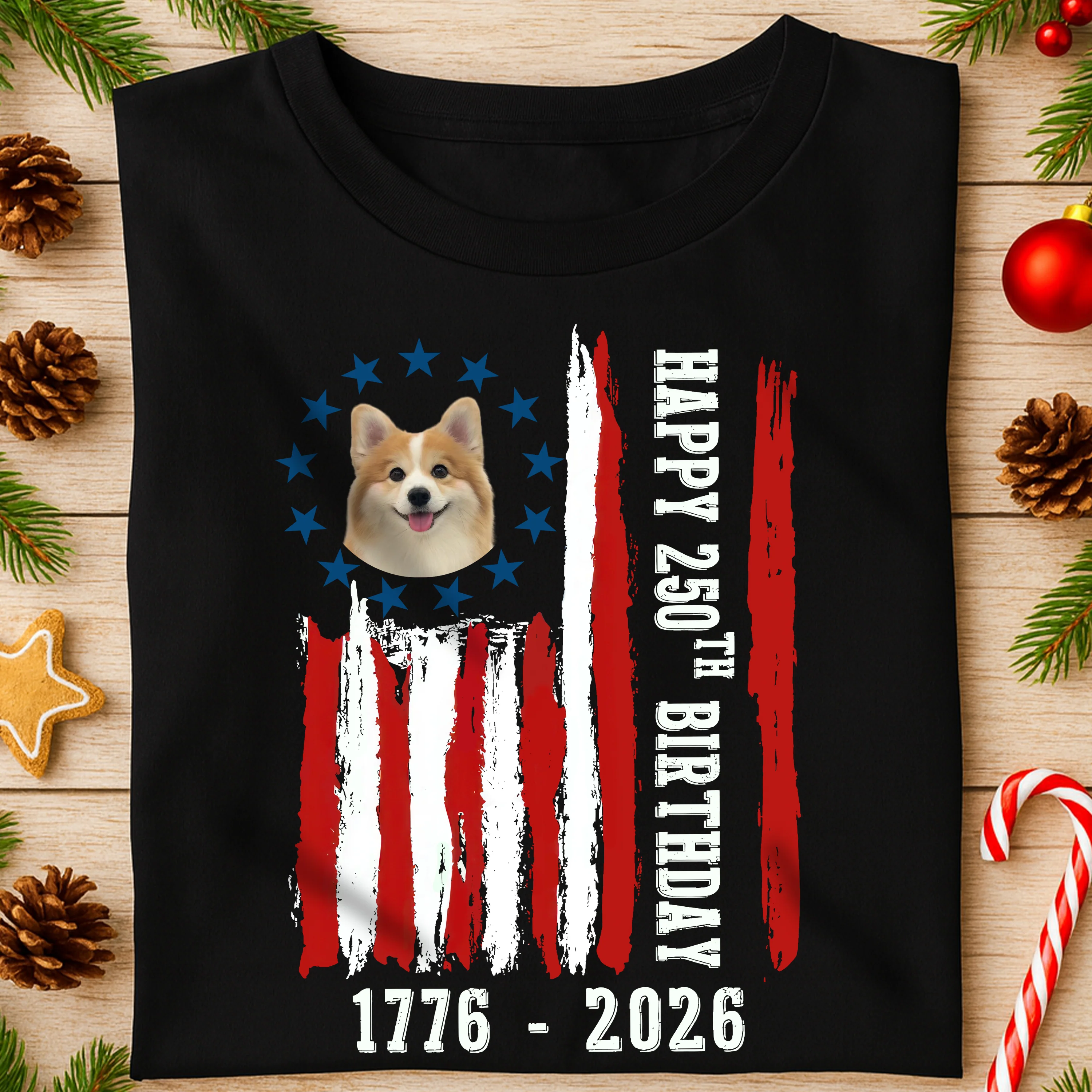 Custom Dog Photo Happy 250 Years Of Freedom Patriot Dark Shirt LM32 895215 - Image 7