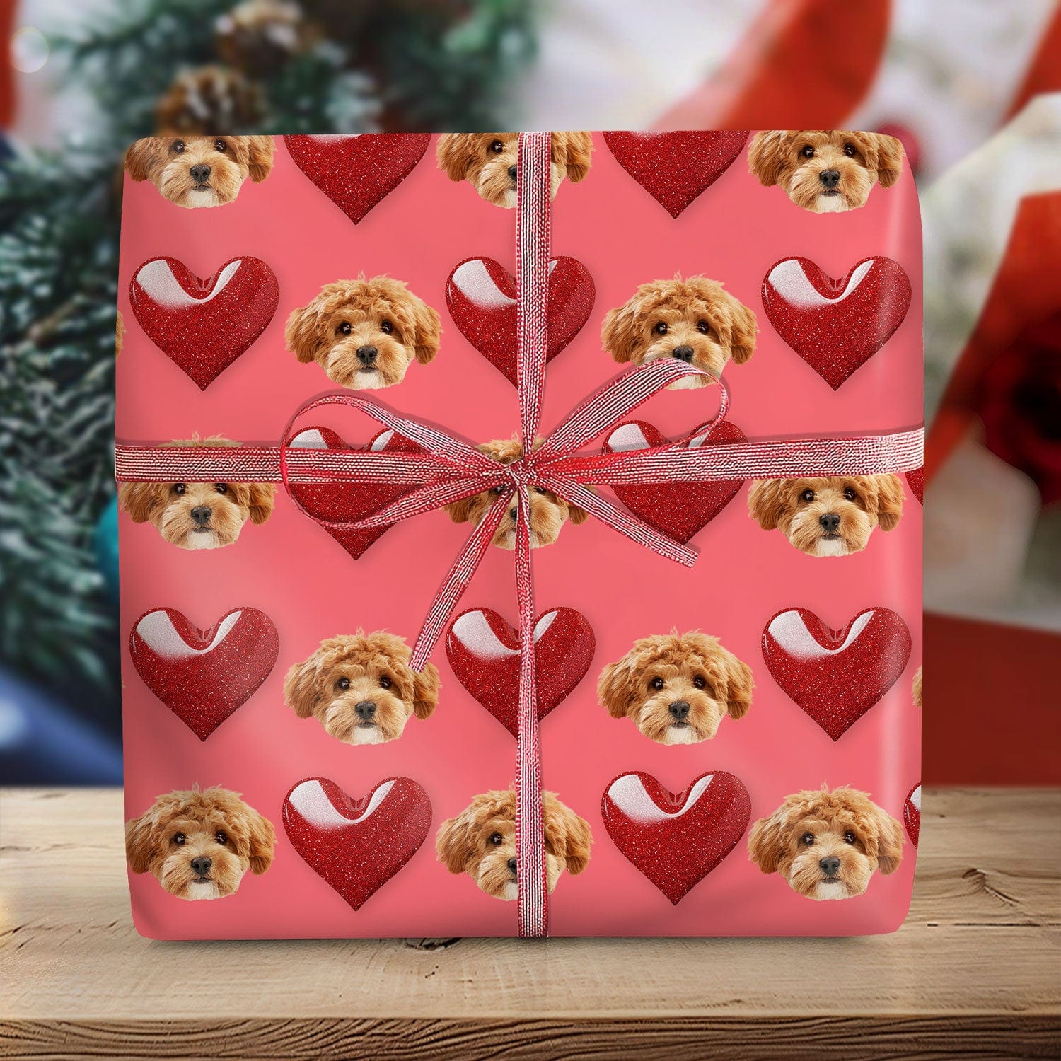 Custom Dog Photo Heart Loving Wrapping Paper For Dog Lovers LM32 891993 - Image 2