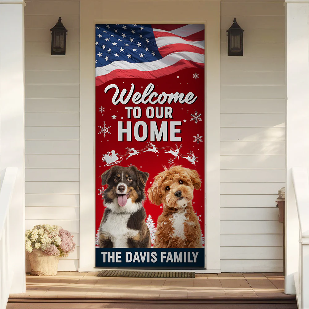 Custom Dog Photo Welcome To My Home Christmas Decoration Door Cover LM32 895653 - Image 6