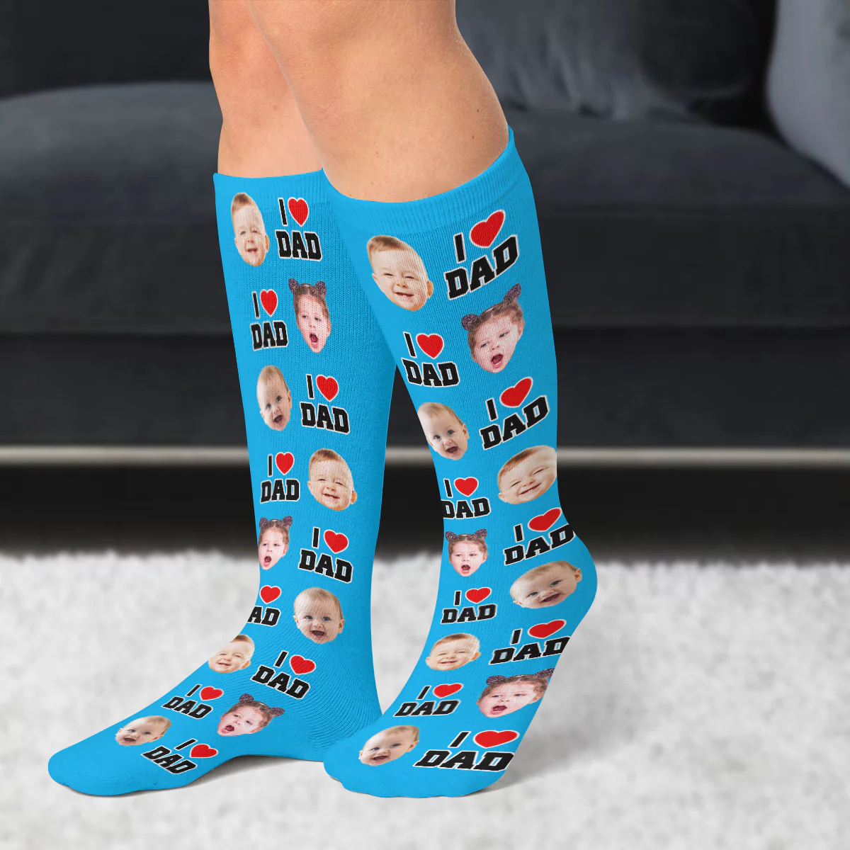 Custom Face Best Dad Ever Happy Father's Day Socks LM32 893533 - Image 3