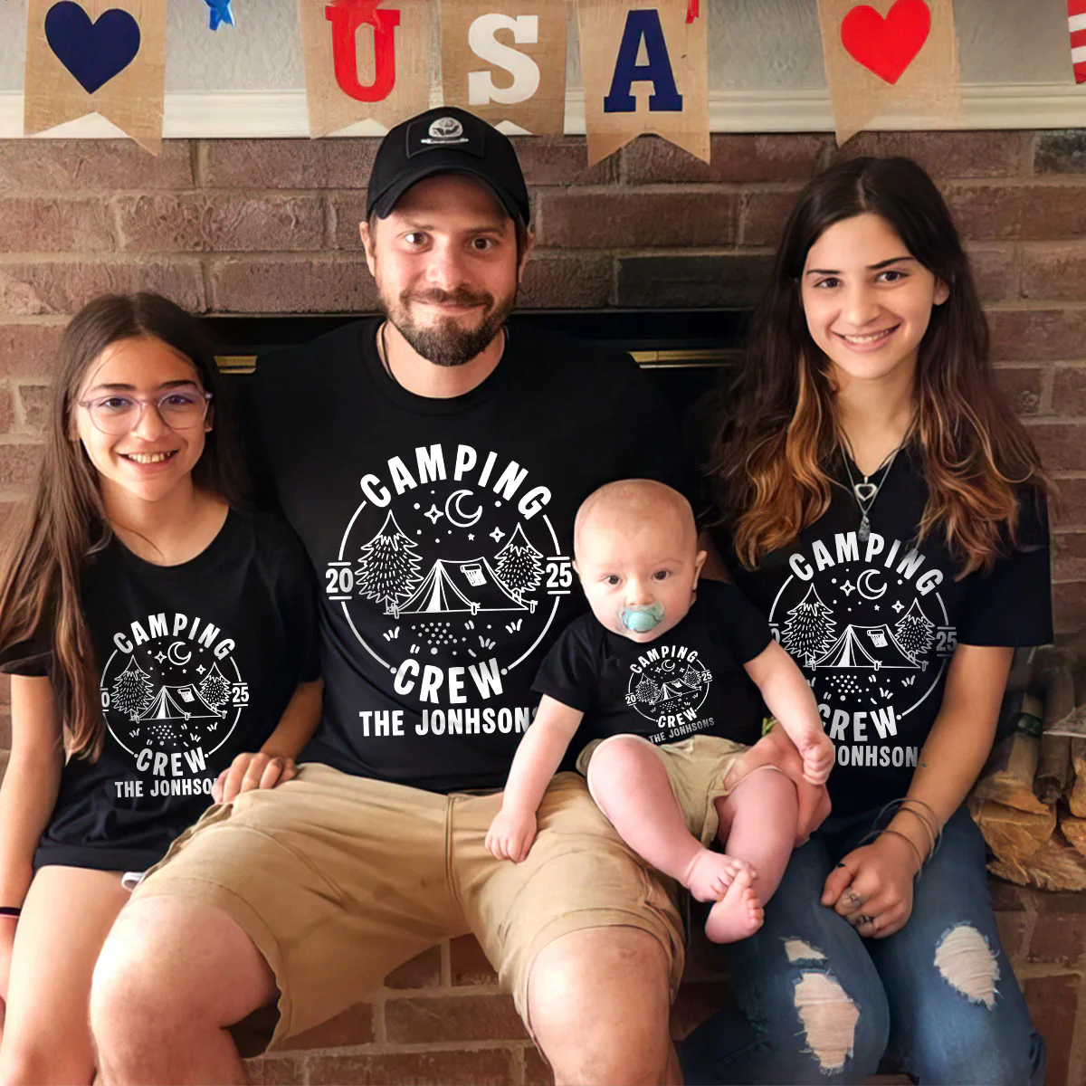 Custom Family Camping Crew Shirts 2025 - Matching Family Dark Shirts LM32 895975 - Image 2