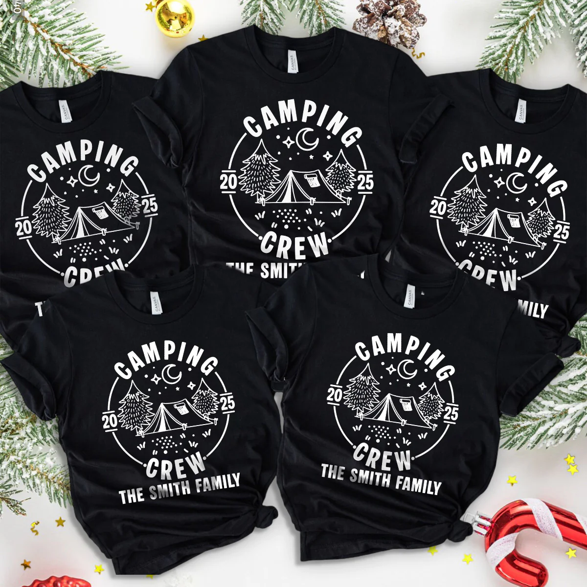 Custom Family Camping Crew Shirts 2025 - Matching Family Dark Shirts LM32 895975 - Image 5