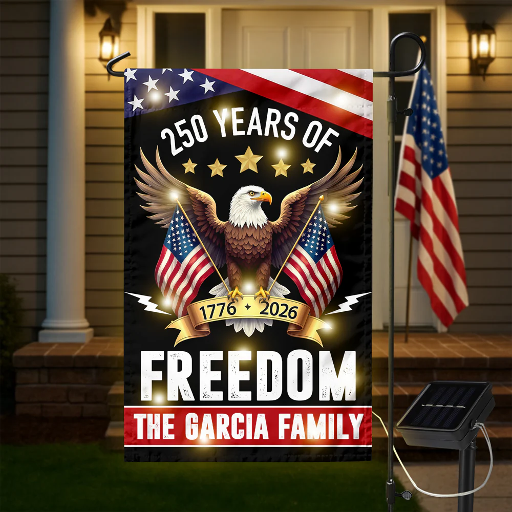Custom Family Name 250 Years America Freedom With Eagles Garden Flag LM32 895209 - Image 6
