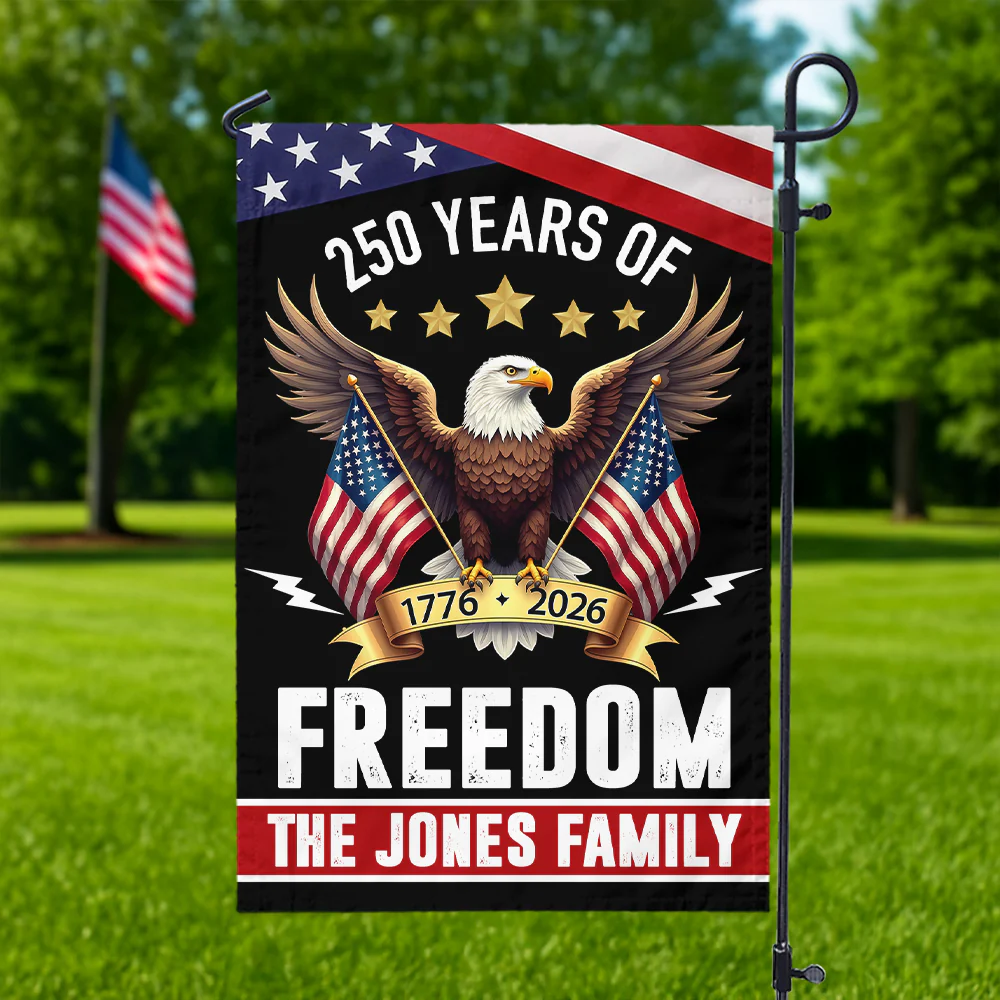 Custom Family Name 250 Years America Freedom With Eagles Garden Flag LM32 895209 - Image 7