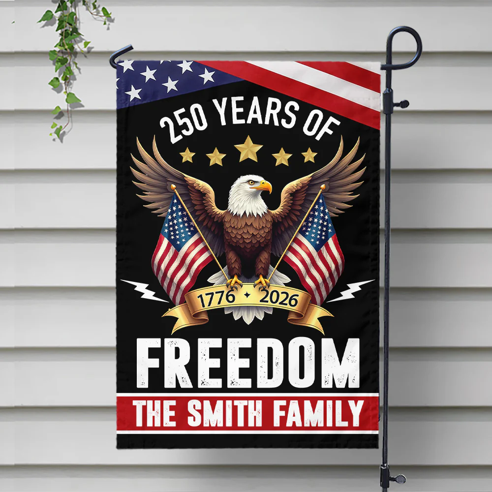 Custom Family Name 250 Years America Freedom With Eagles Garden Flag LM32 895209 - Image 8
