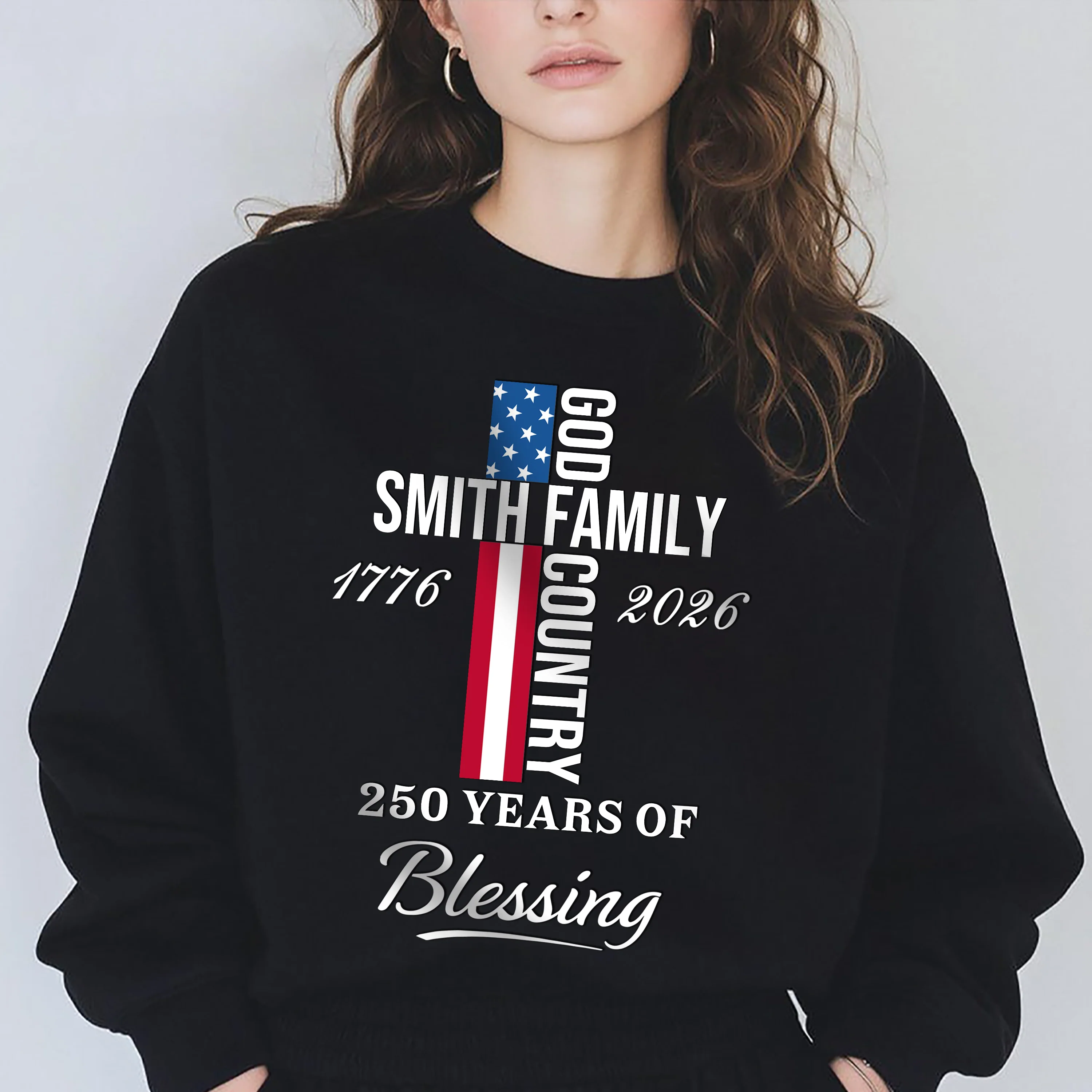 Custom Family Name Patriotic American, 250 Years of Blessing God Dark Shirt LM32 899019 - Image 5