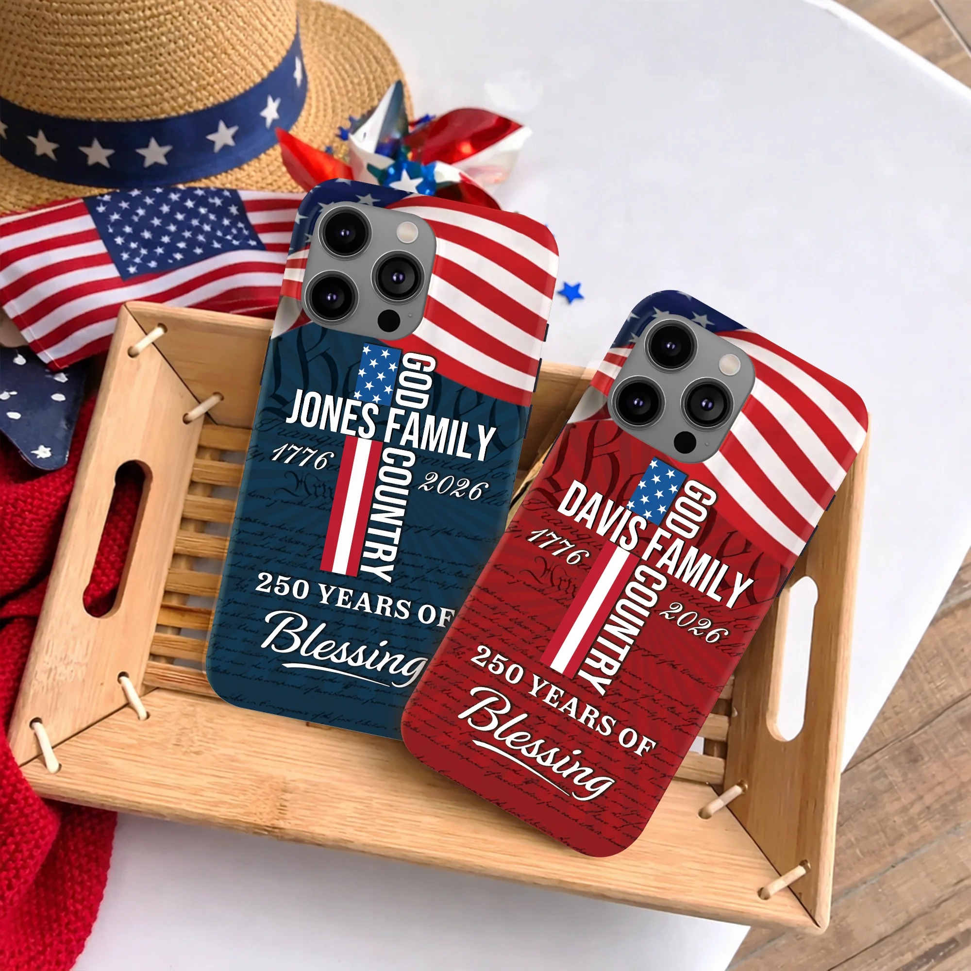 Custom Family Name Patriotic American, 250 Years of Blessing God Phone Case LM32 899021 - Image 5