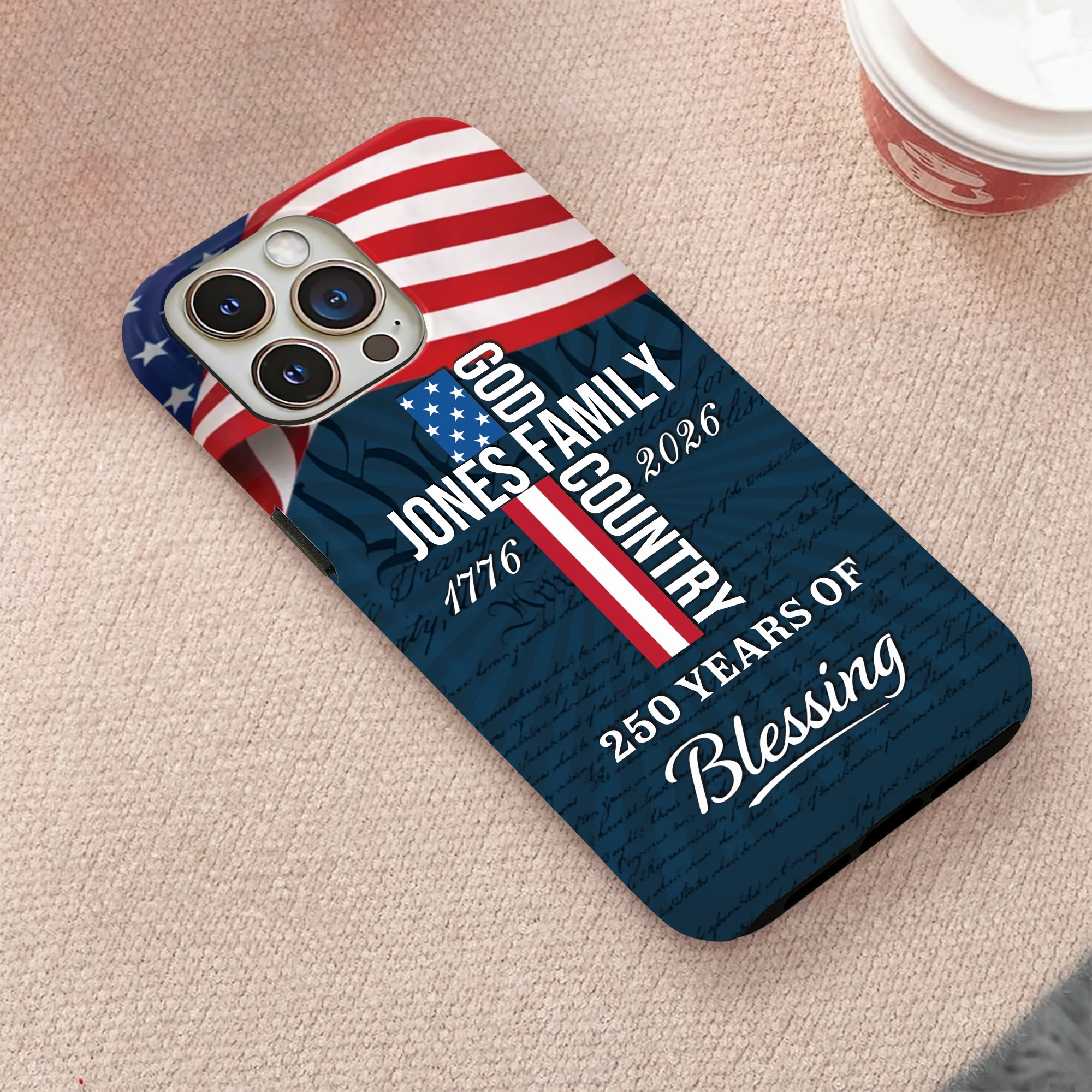Custom Family Name Patriotic American, 250 Years of Blessing God Phone Case LM32 899021 - Image 7