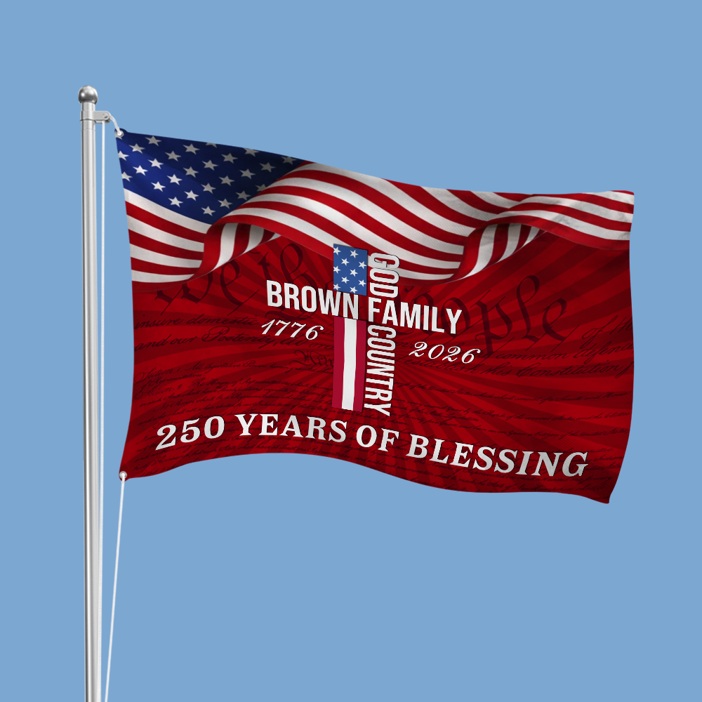 Custom Family Name Patriotic American, 250 Years of Blessing God House Flag LM32 899013 - Image 6