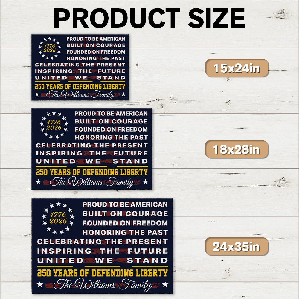 Custom Family Name Proud To Be An America Defending Freedom Since 1776 Doormat LM32 899223 - Image 6