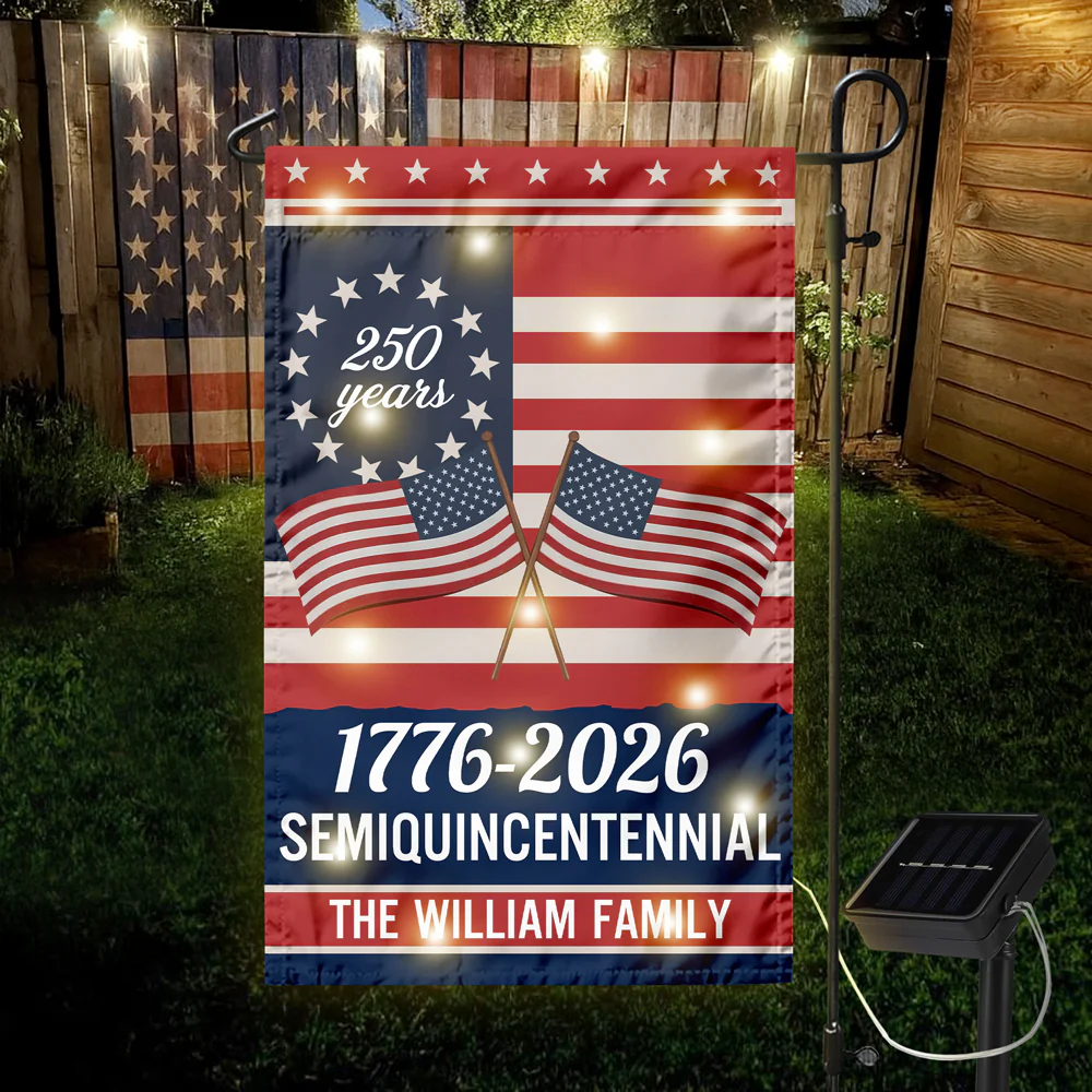 Custom Family Name Semiquincentennial 250th Anniversary LED Garden Flag LM32 895867 - Image 4