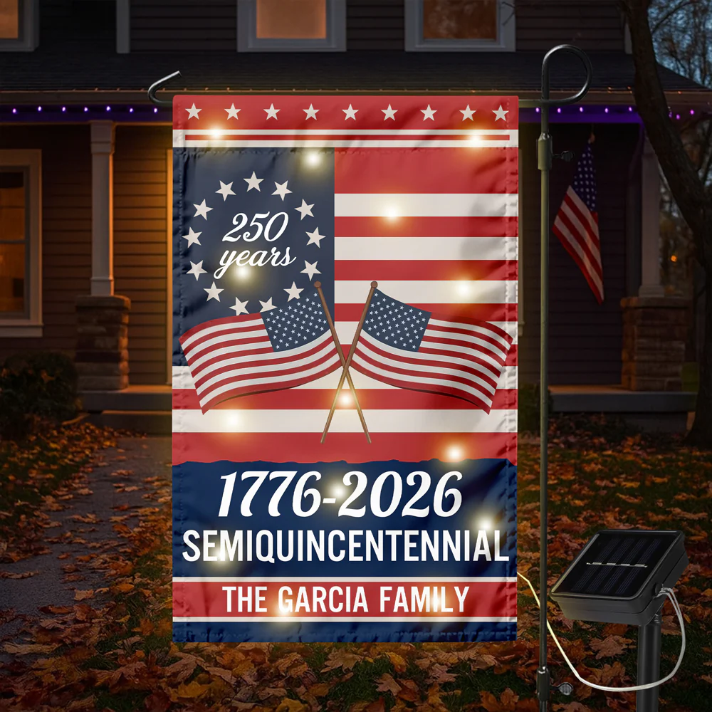 Custom Family Name Semiquincentennial 250th Anniversary LED Garden Flag LM32 895867 - Image 5