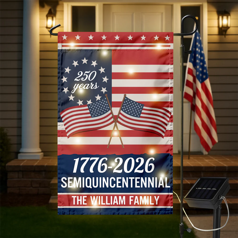 Custom Family Name Semiquincentennial 250th Anniversary LED Garden Flag LM32 895867 - Image 6