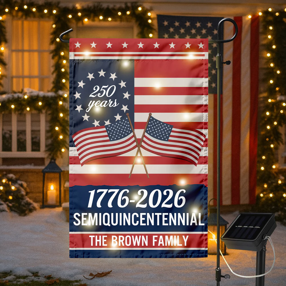 Custom Family Name Semiquincentennial 250th Anniversary LED Garden Flag LM32 895867 - Image 8