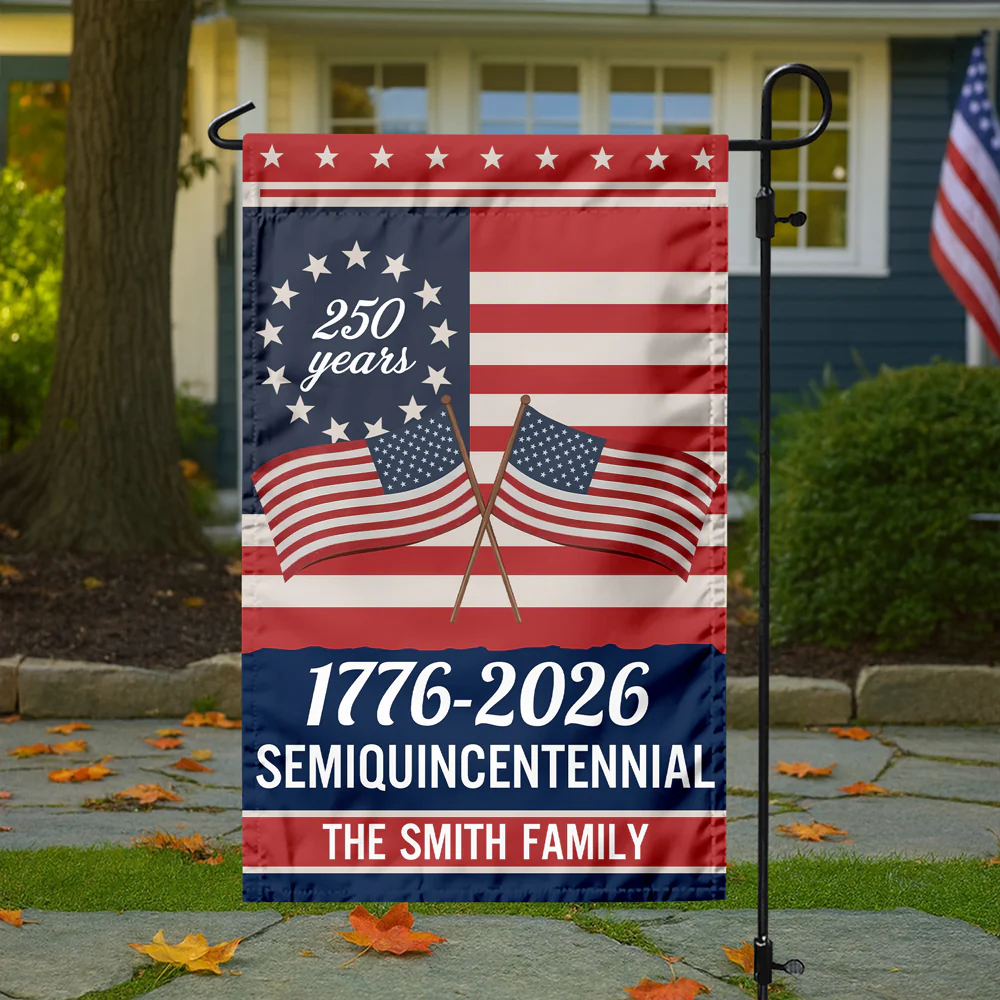 Custom Family Name Semiquincentennial 250th Anniversary Patriotic Garden Flag LM32 895865 - Image 4