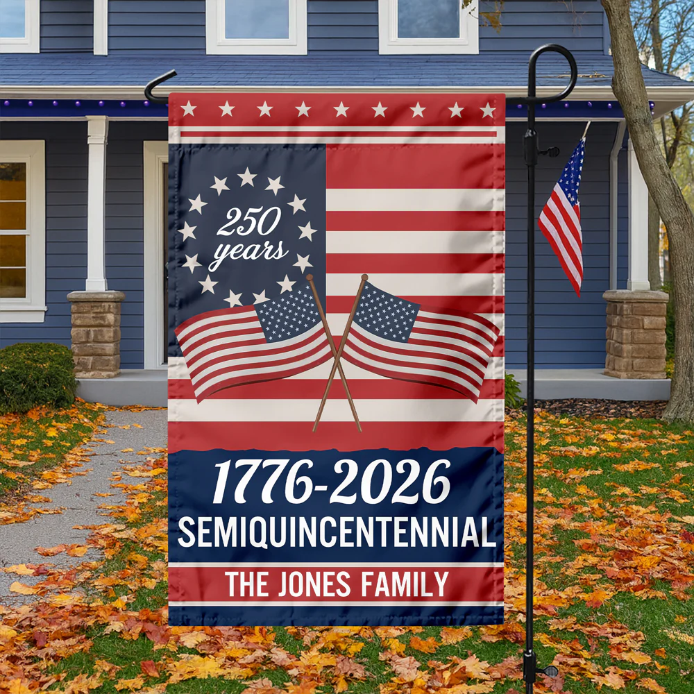Custom Family Name Semiquincentennial 250th Anniversary Patriotic Garden Flag LM32 895865 - Image 5