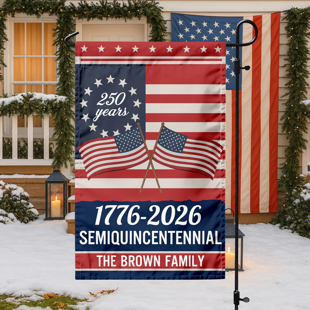 Custom Family Name Semiquincentennial 250th Anniversary Patriotic Garden Flag LM32 895865 - Image 8