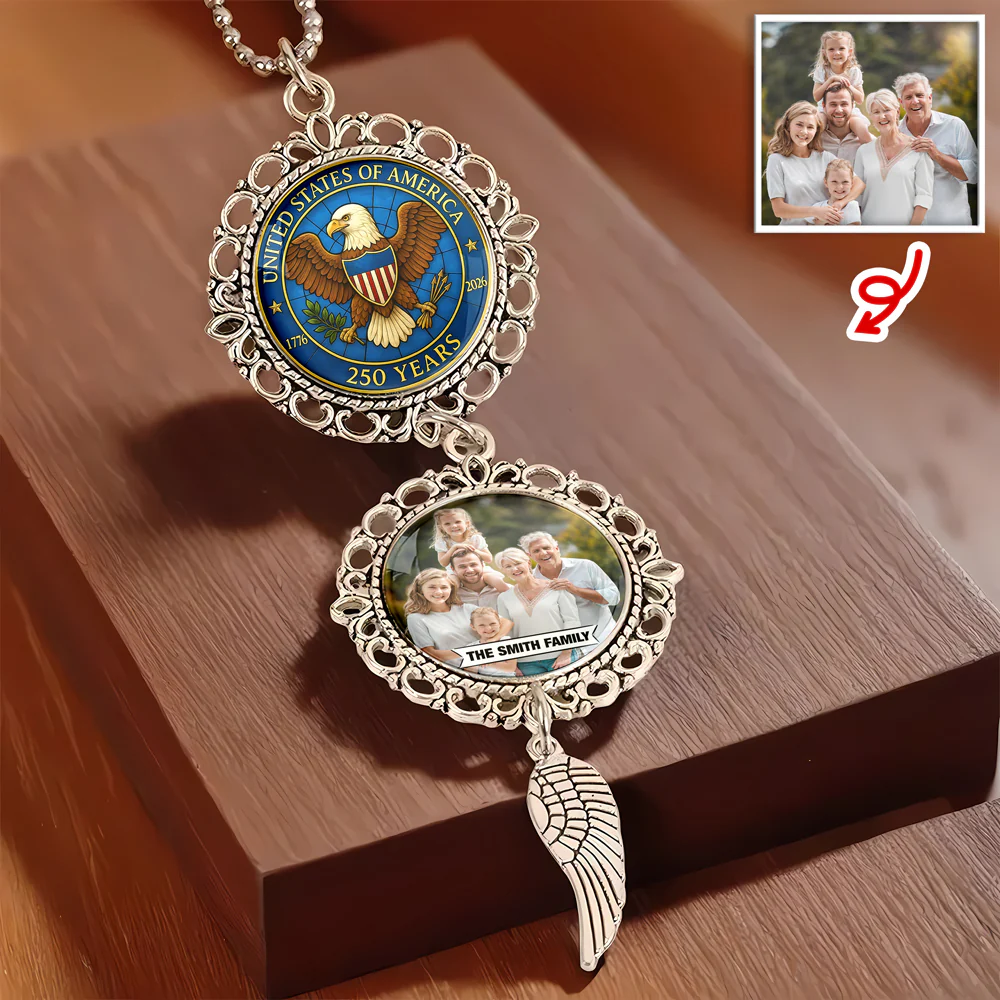Custom Family Photo 250 Years Of Freedom Hanging Ornament With Charm LM32 897807 - Image 3