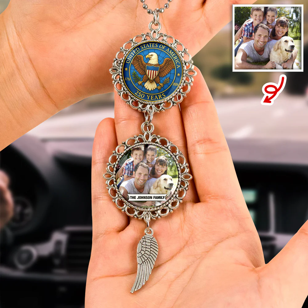 Custom Family Photo 250 Years Of Freedom Hanging Ornament With Charm LM32 897807 - Image 4