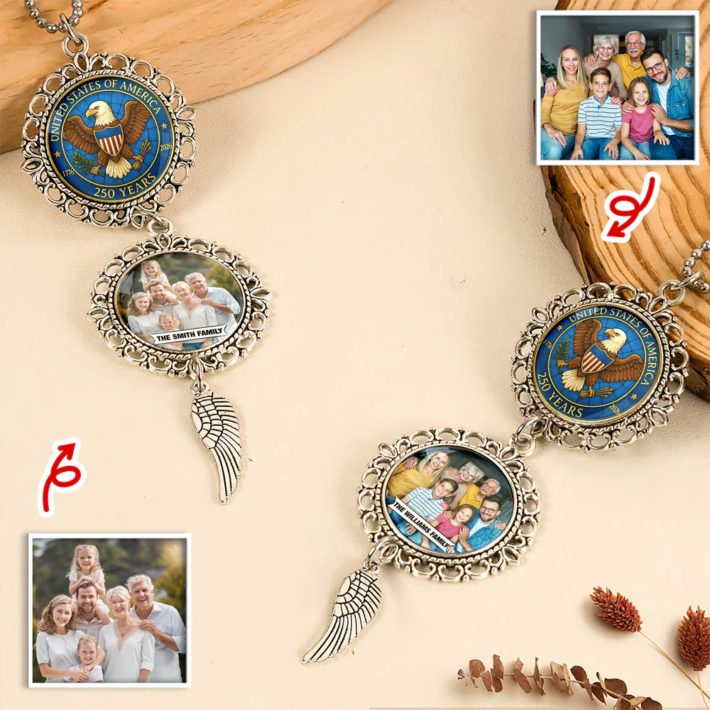 Custom Family Photo 250 Years Of Freedom Hanging Ornament With Charm LM32 897807 - Image 5