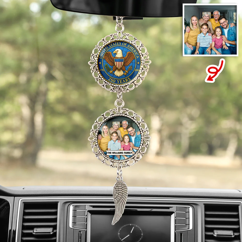 Custom Family Photo 250 Years Of Freedom Hanging Ornament With Charm LM32 897807 - Image 6