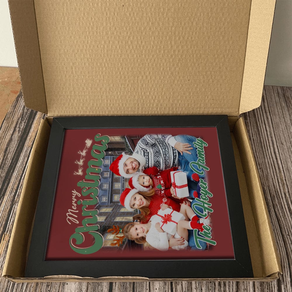 Custom Family Photo and Name Merry Christmas Poster Canvas Picture Frame TH10 891789 - Image 4