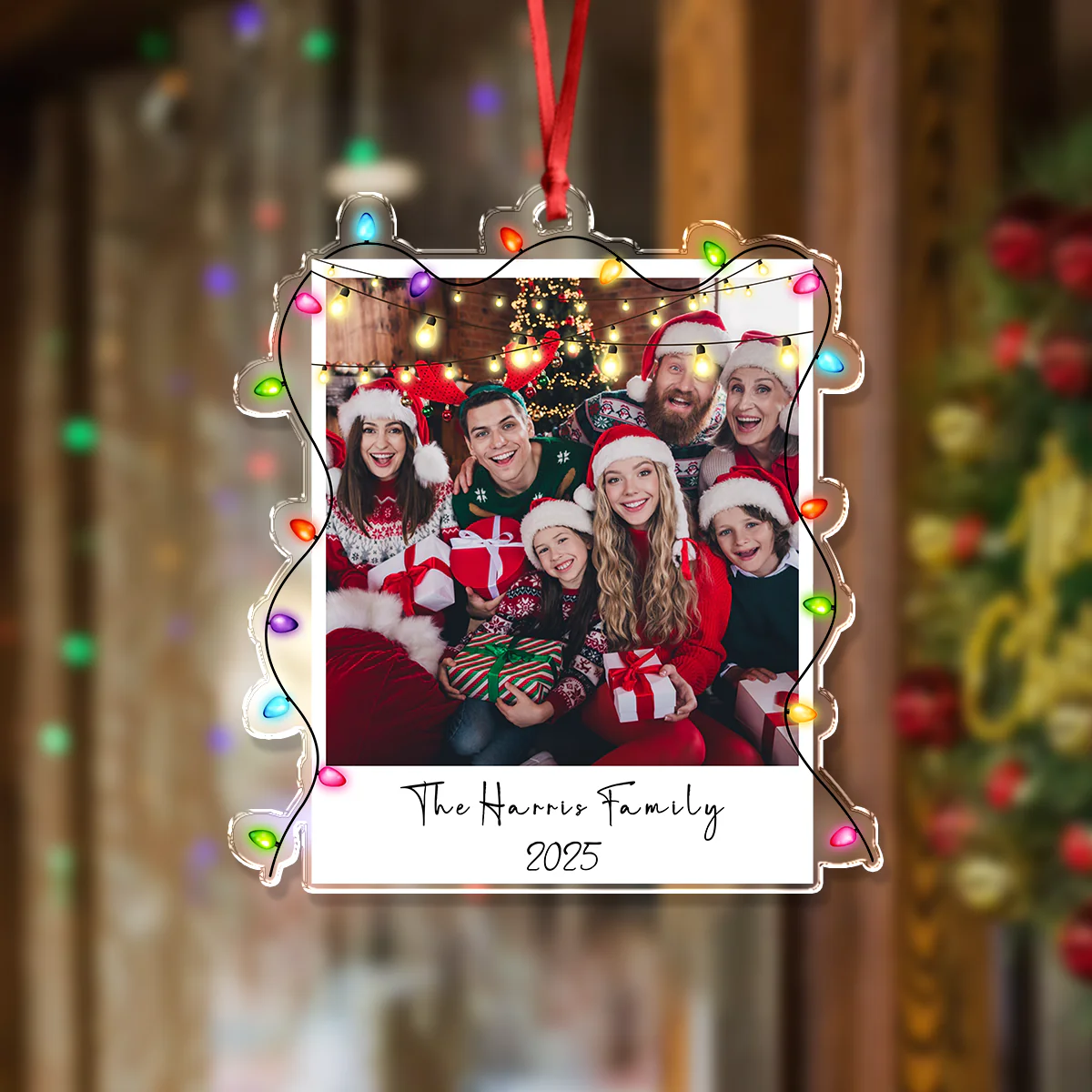 Custom Family Photo Christmas 2025 Light Acrylic Ornament LM32 895741 - Image 5